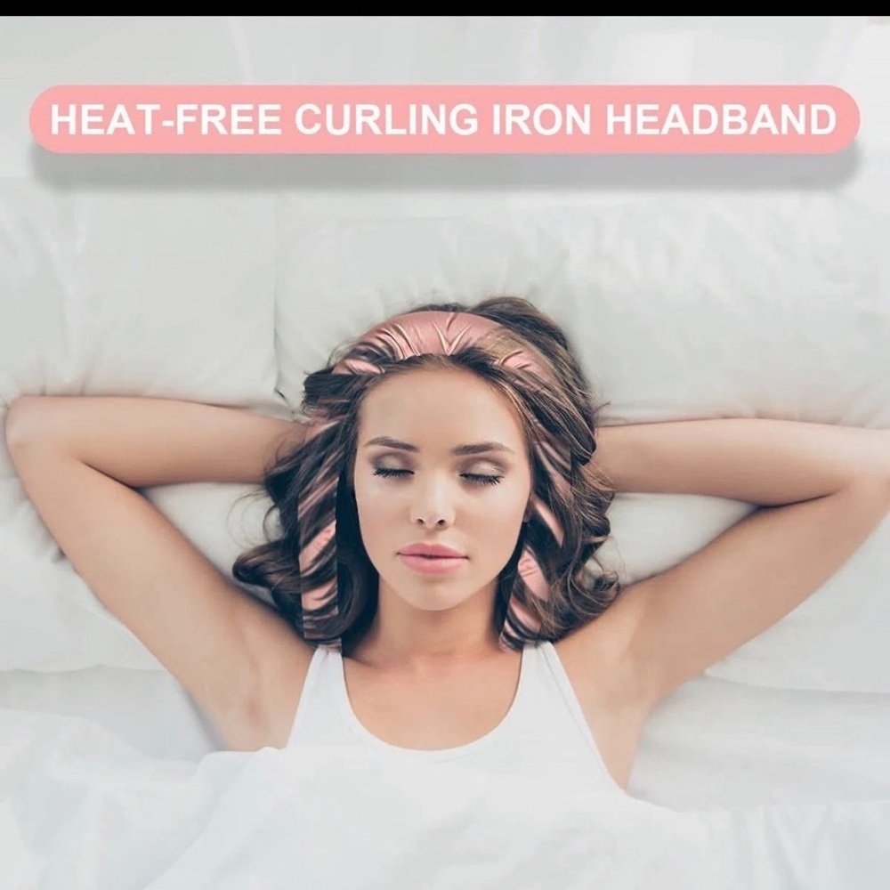 Heatless Curling Rod 4 Piece Overnight Curls Curling Wrap Kit in Pink and Purple - Picture 7 of 7